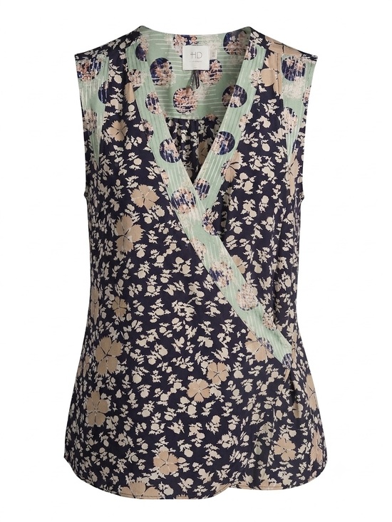 HD in Paris Tops - HD in Paris Anthropologie Floral Sleeveless Wrap Top Blouse Multi Silk Sz 8